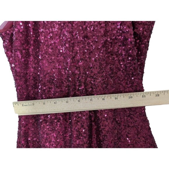 Miss Kim USA Sequin Halter Dress Womens M Red Sleeveless Holiday Party Event - Picture 12 of 12